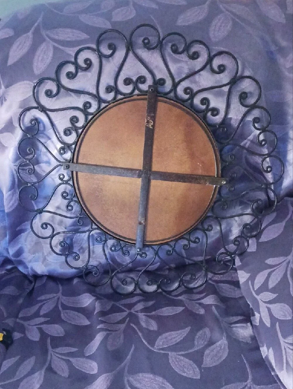 Cast Iron Vintage Elegant Heart Wall Mirror